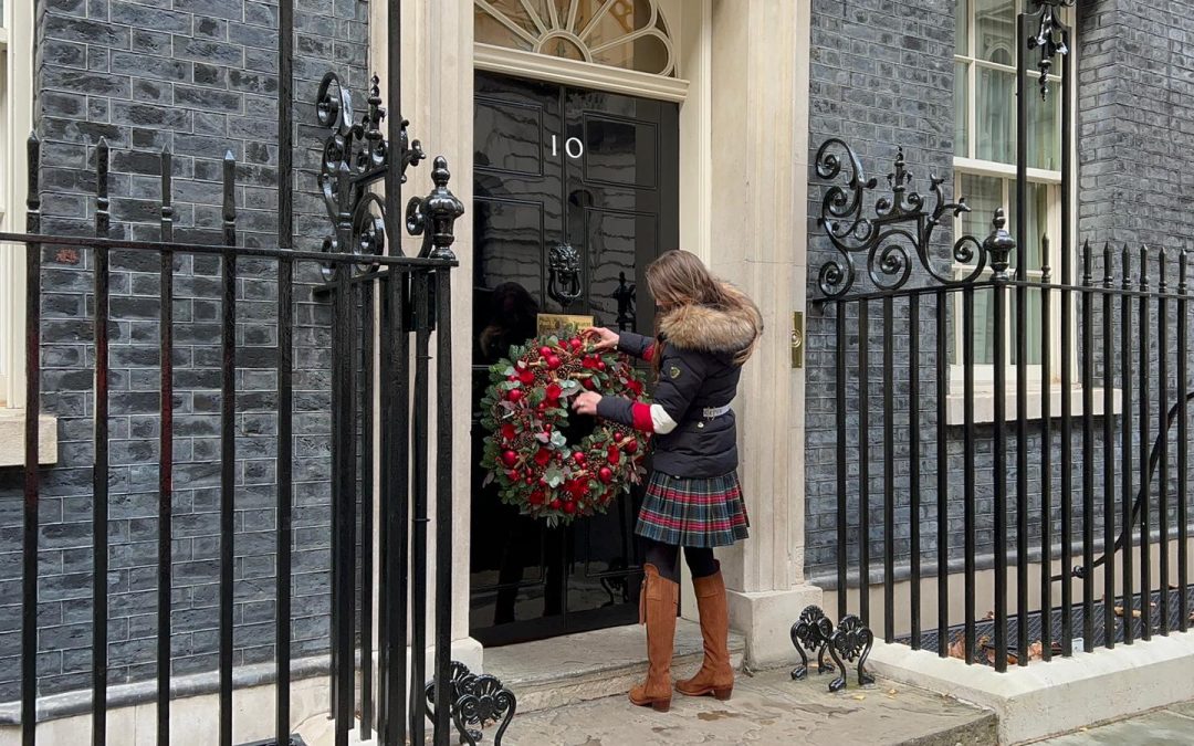 Shearsby Florist wins competition for Second Time to create Christmas Wreath for Downing Street