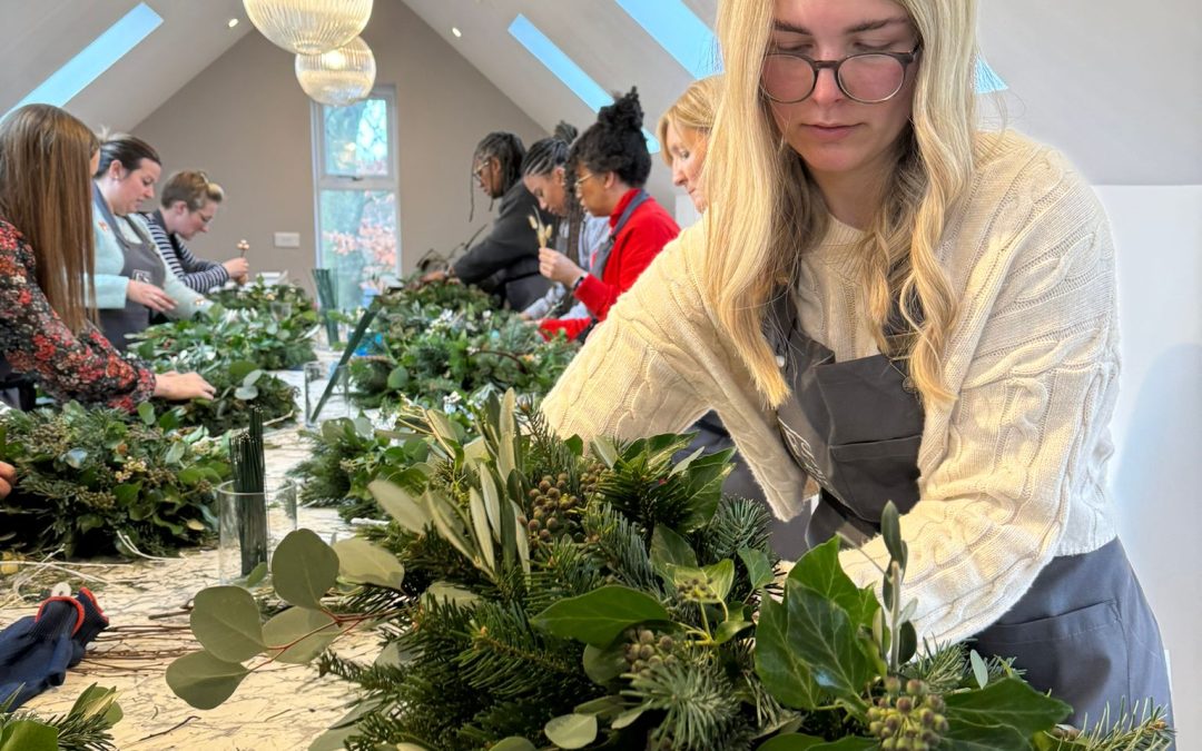 Blooming Success: Flowers by Stephanie Christmas Wreath Workshops Deck the Halls in Shearsby